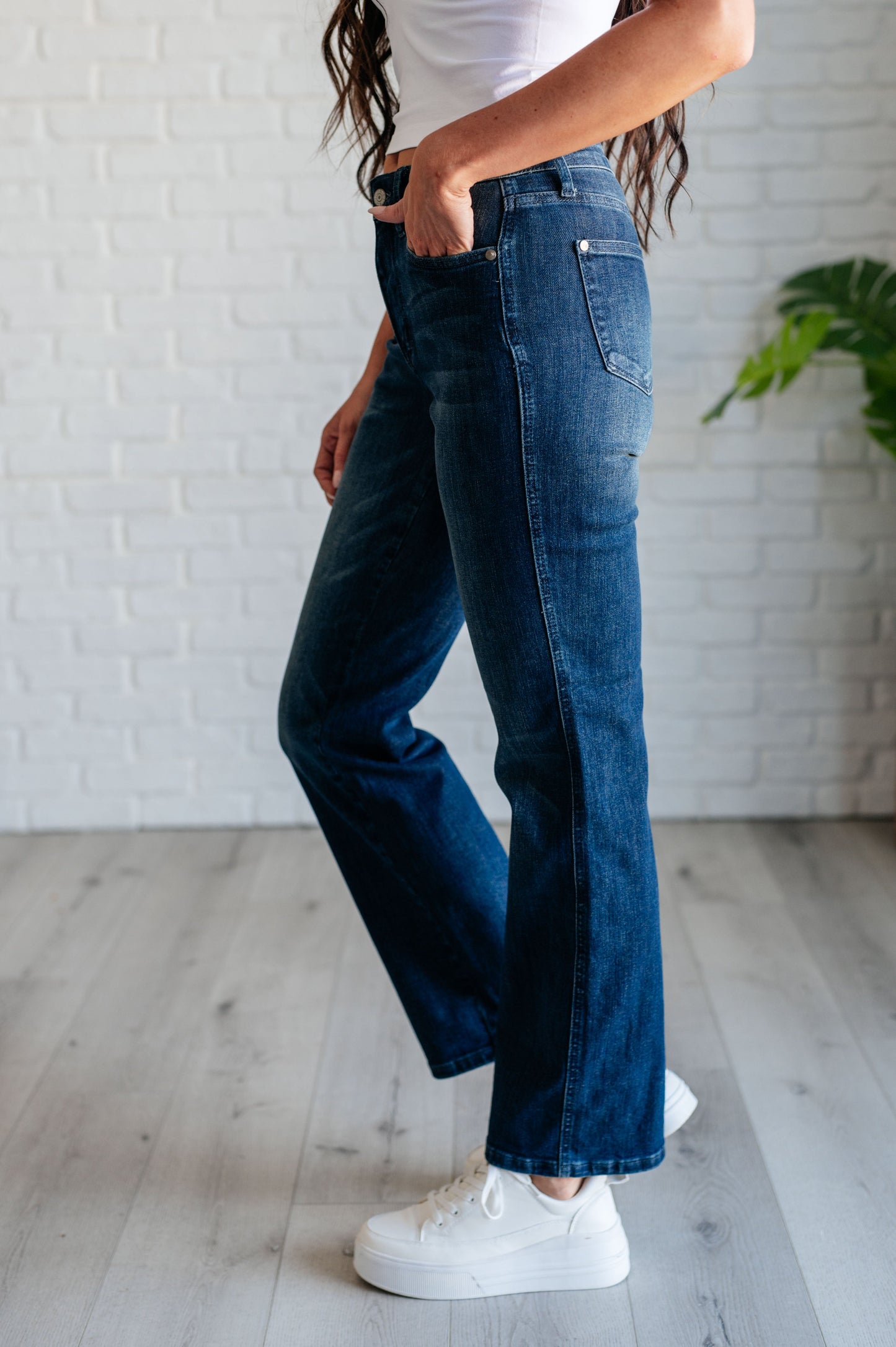 Judy Blue ~ Muriel Mid Rise Control Top Classic Straight Jeans