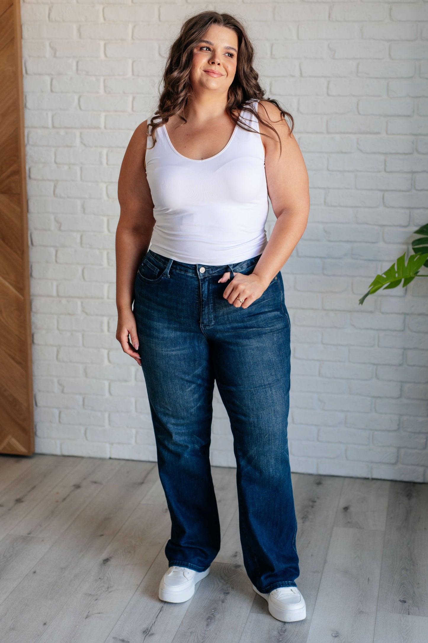 Judy Blue ~ Muriel Mid Rise Control Top Classic Straight Jeans