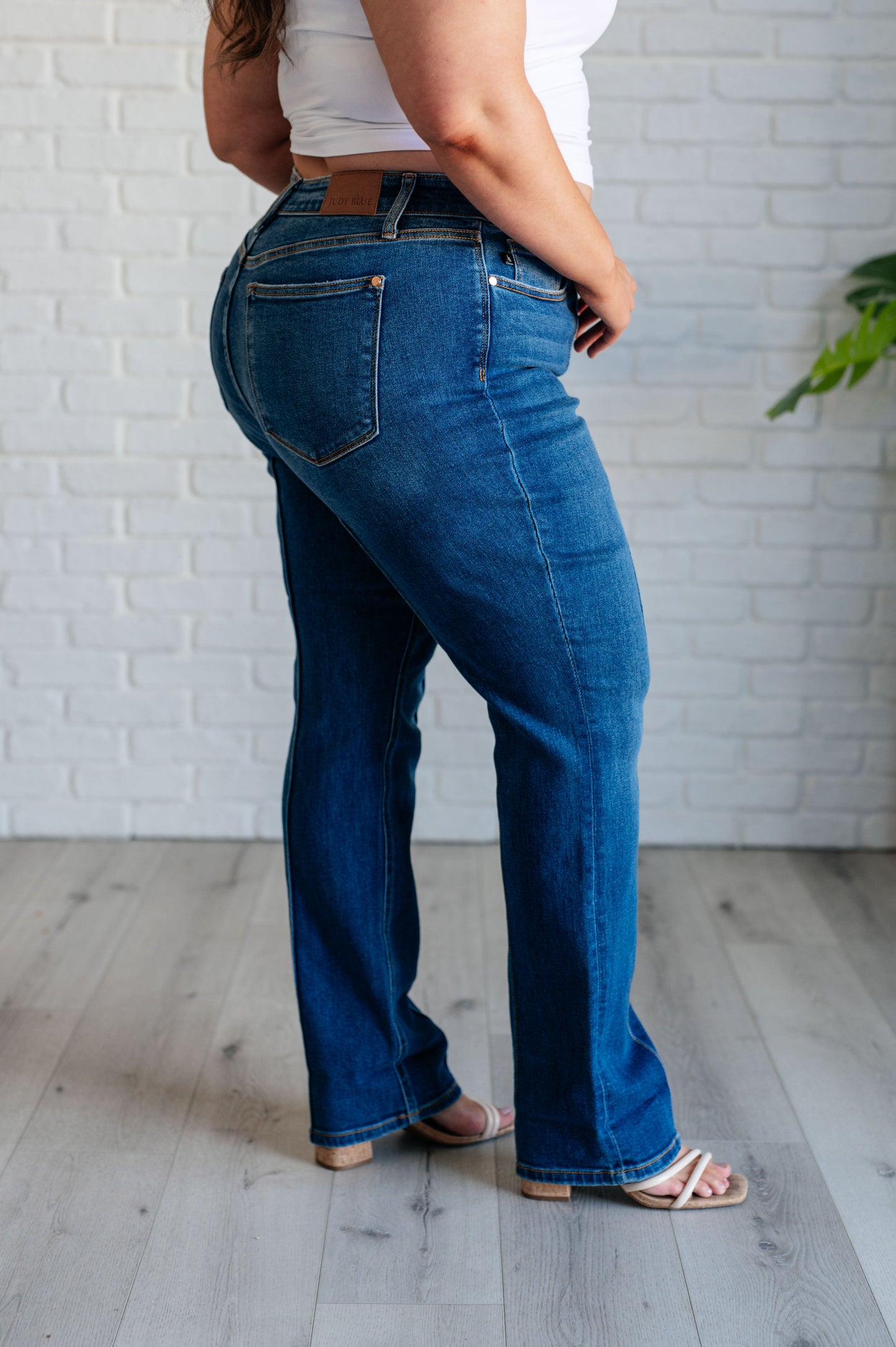 Judy Blue ~ Campbell High Rise Center Seam Detail Straight Jeans