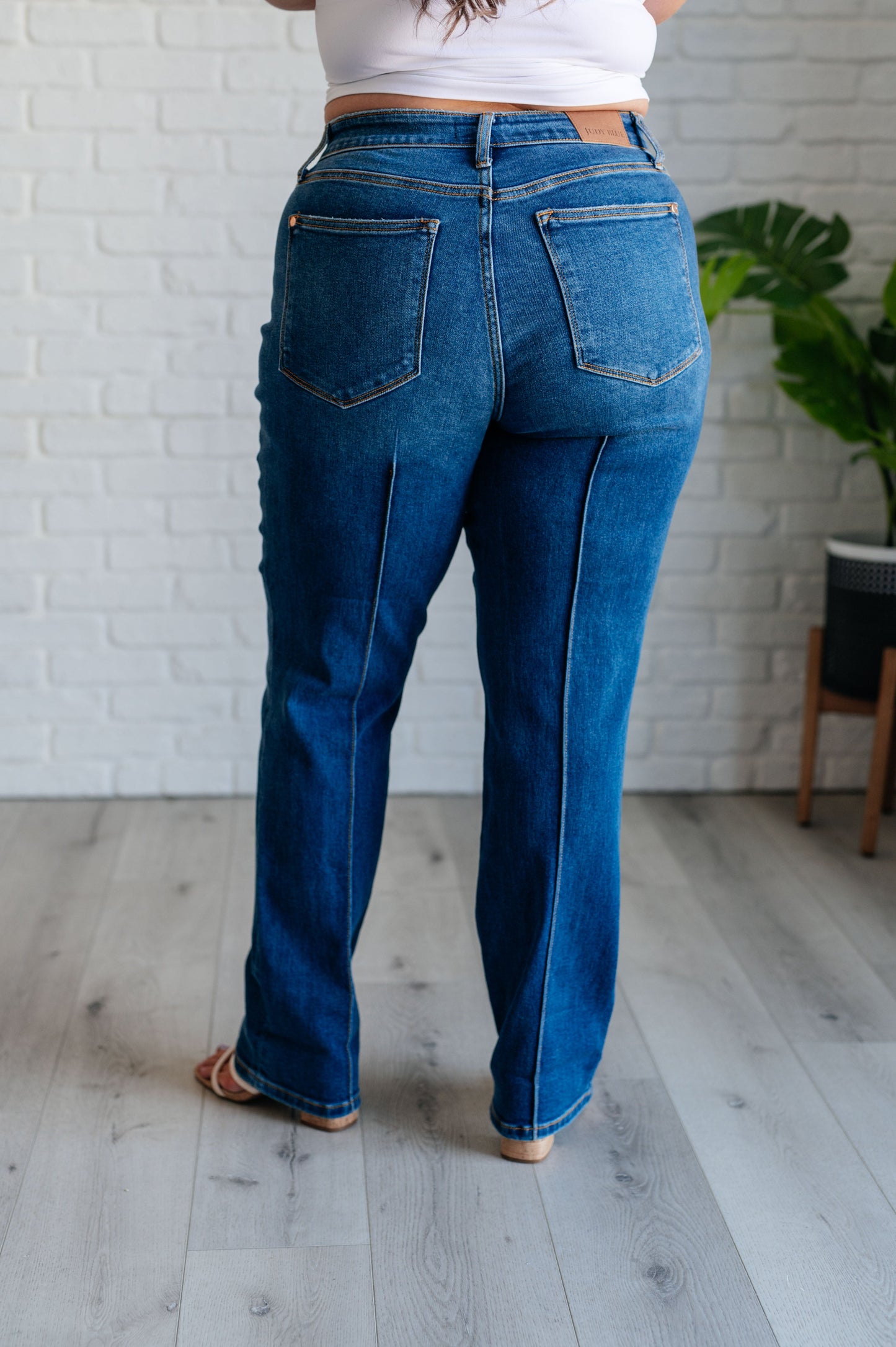 Judy Blue ~ Campbell High Rise Center Seam Detail Straight Jeans