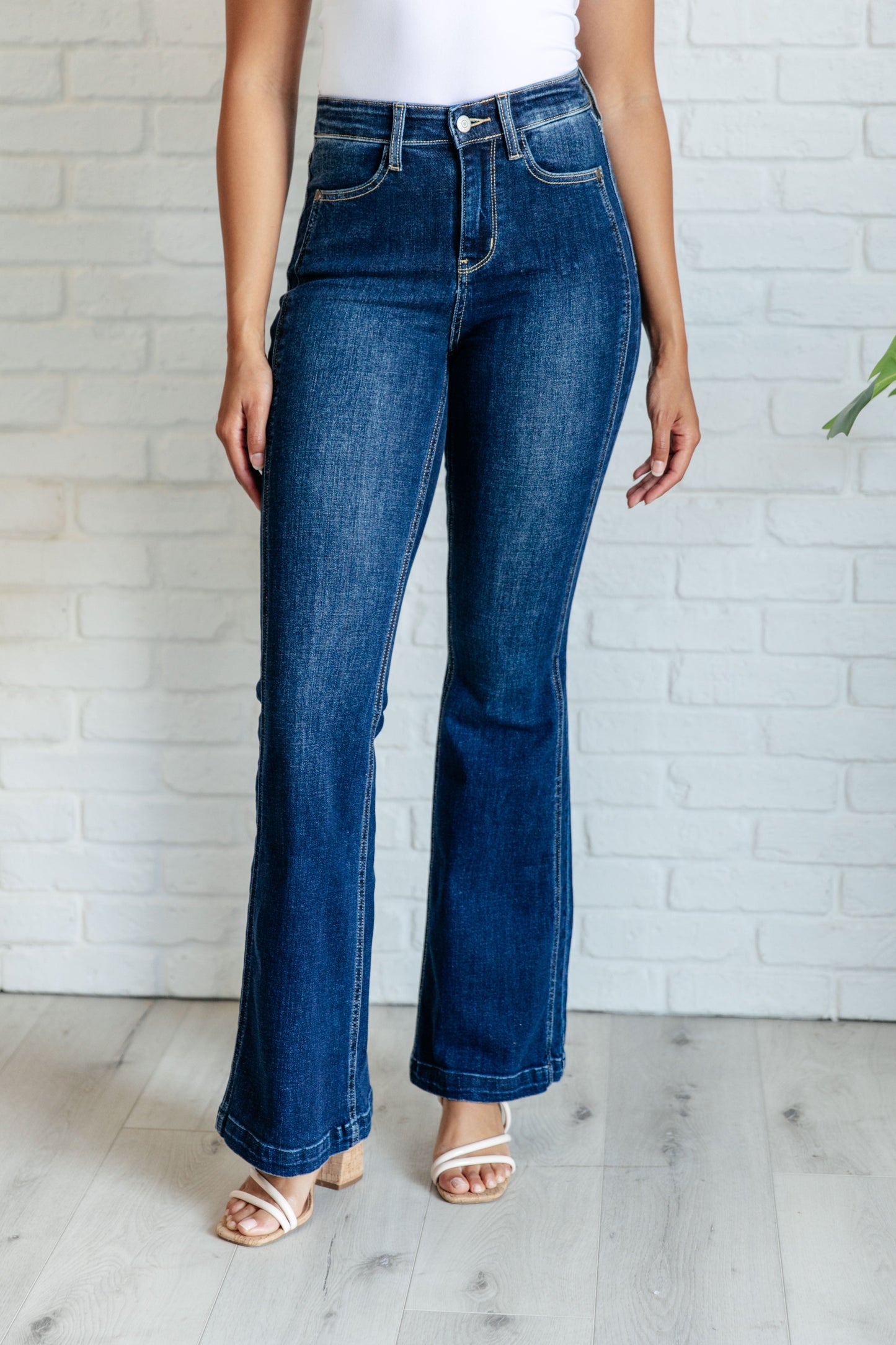 Judy Blue ~ Mavis High Rise Side Seam Detail Flare Jeans