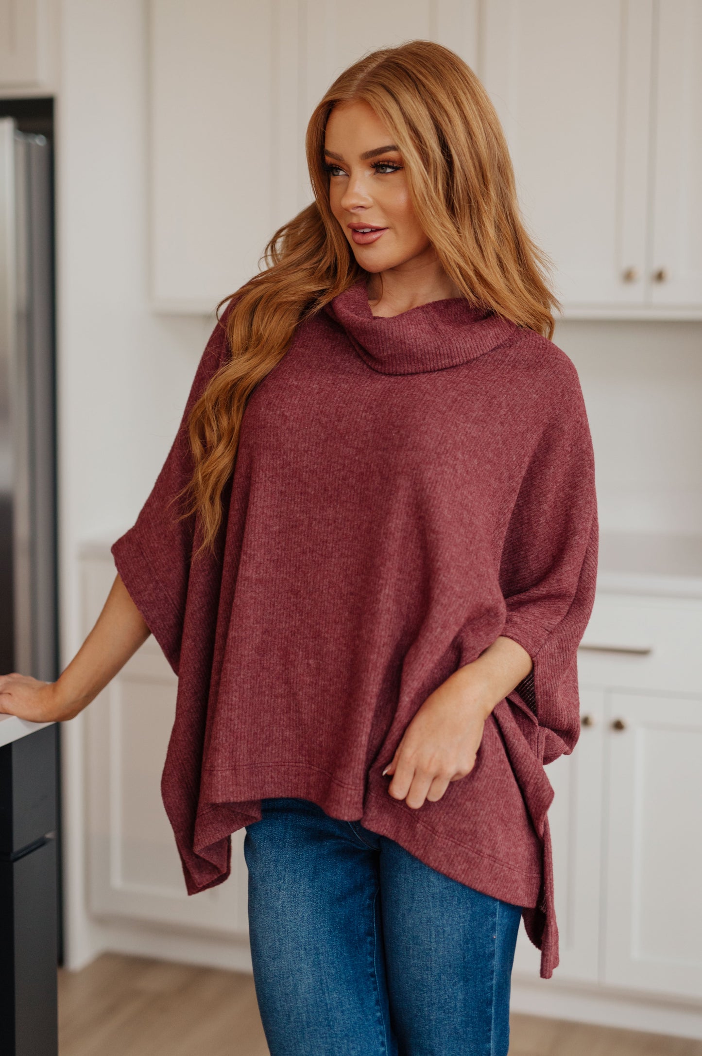 Forgive Me Cowl Neck Poncho Top