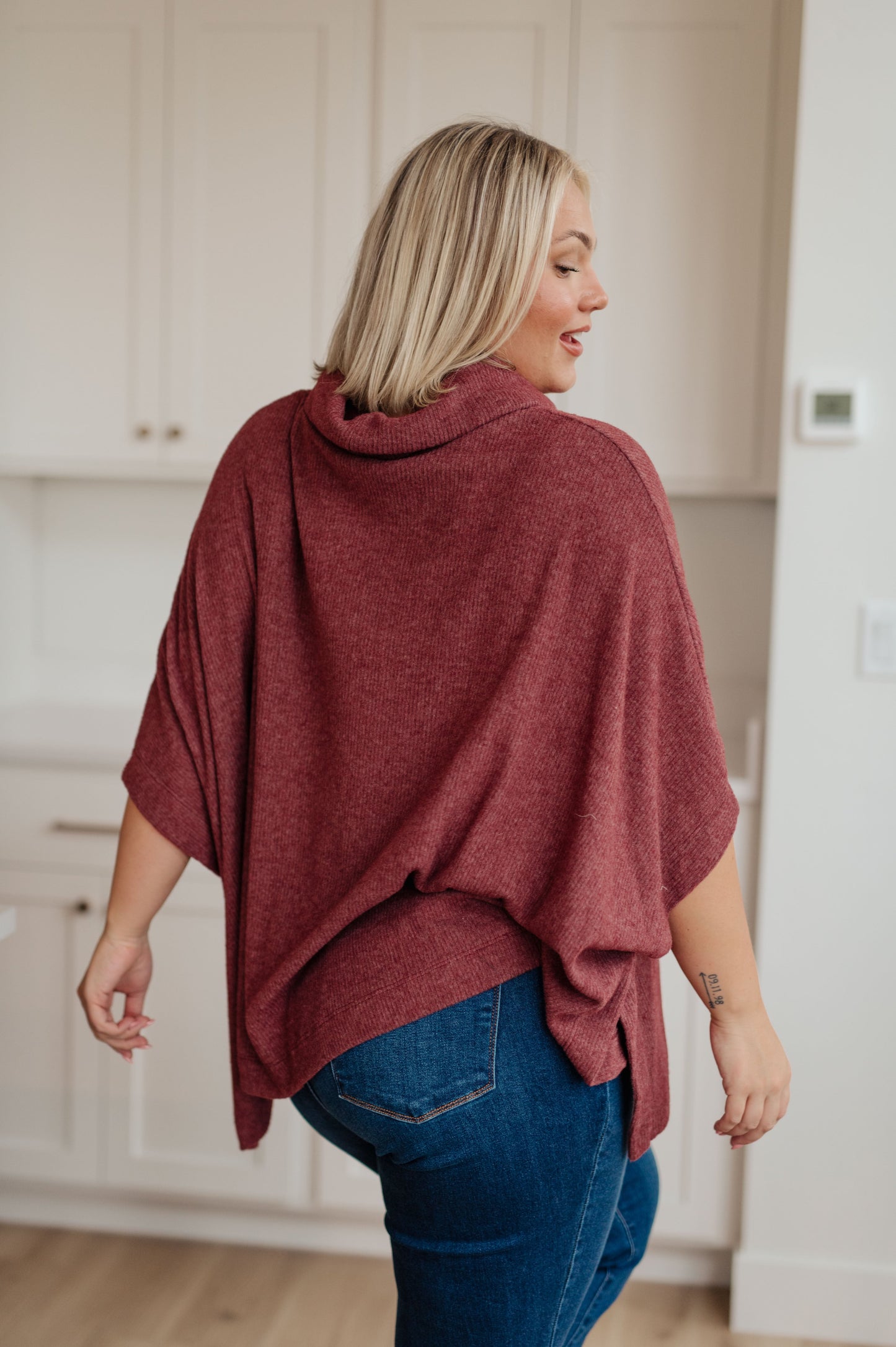 Forgive Me Cowl Neck Poncho Top