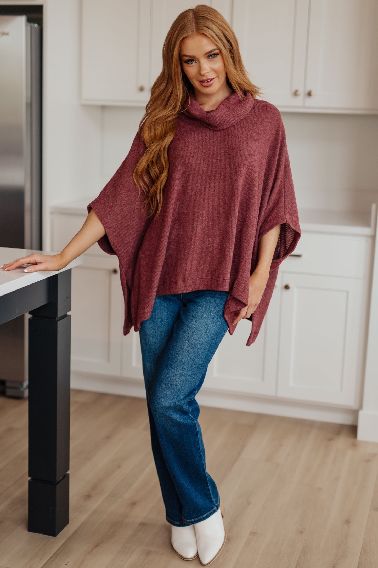 Forgive Me Cowl Neck Poncho Top