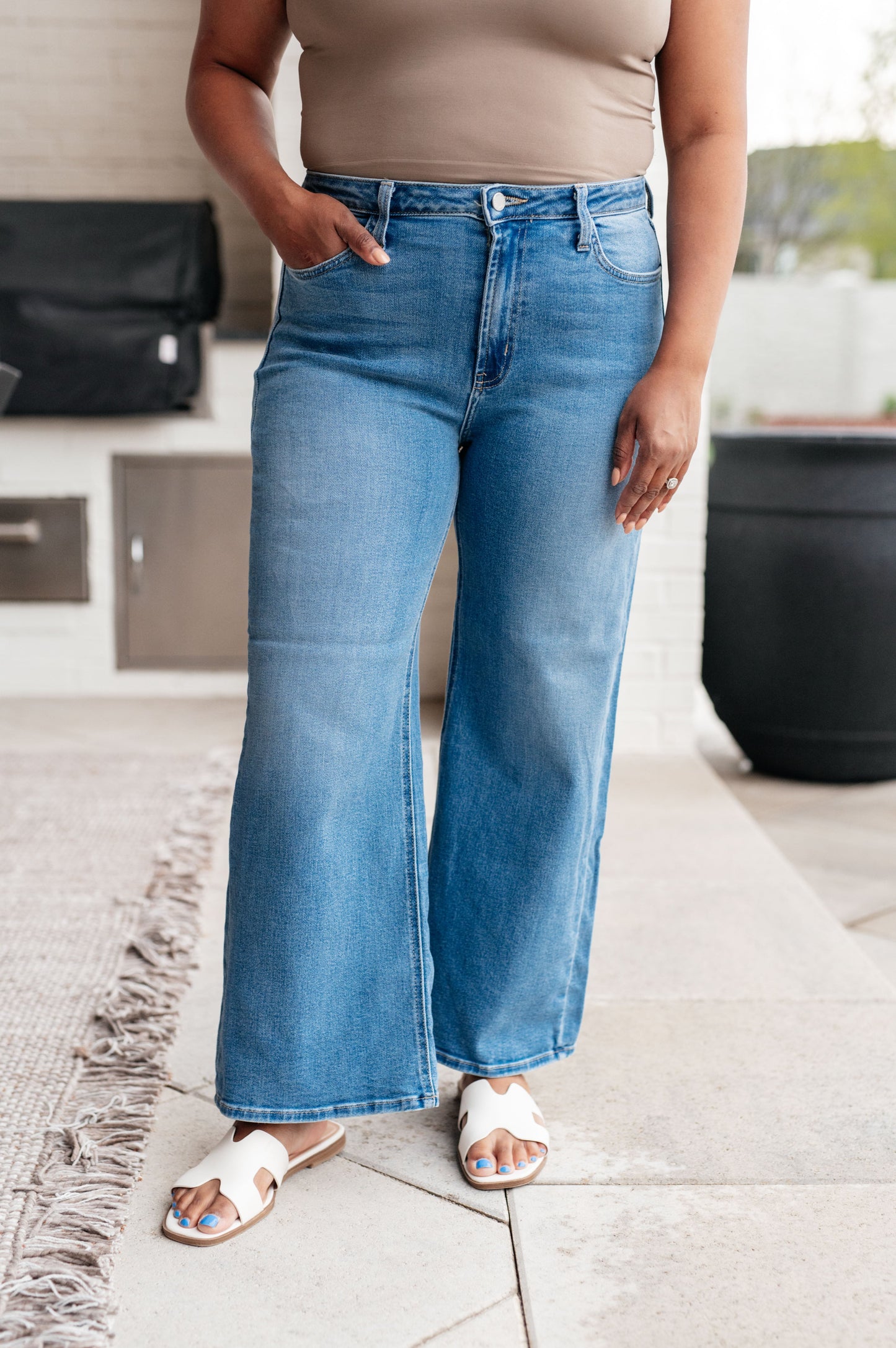 Judy Blue ~ Hayes High Rise Wide Leg Crop Jeans