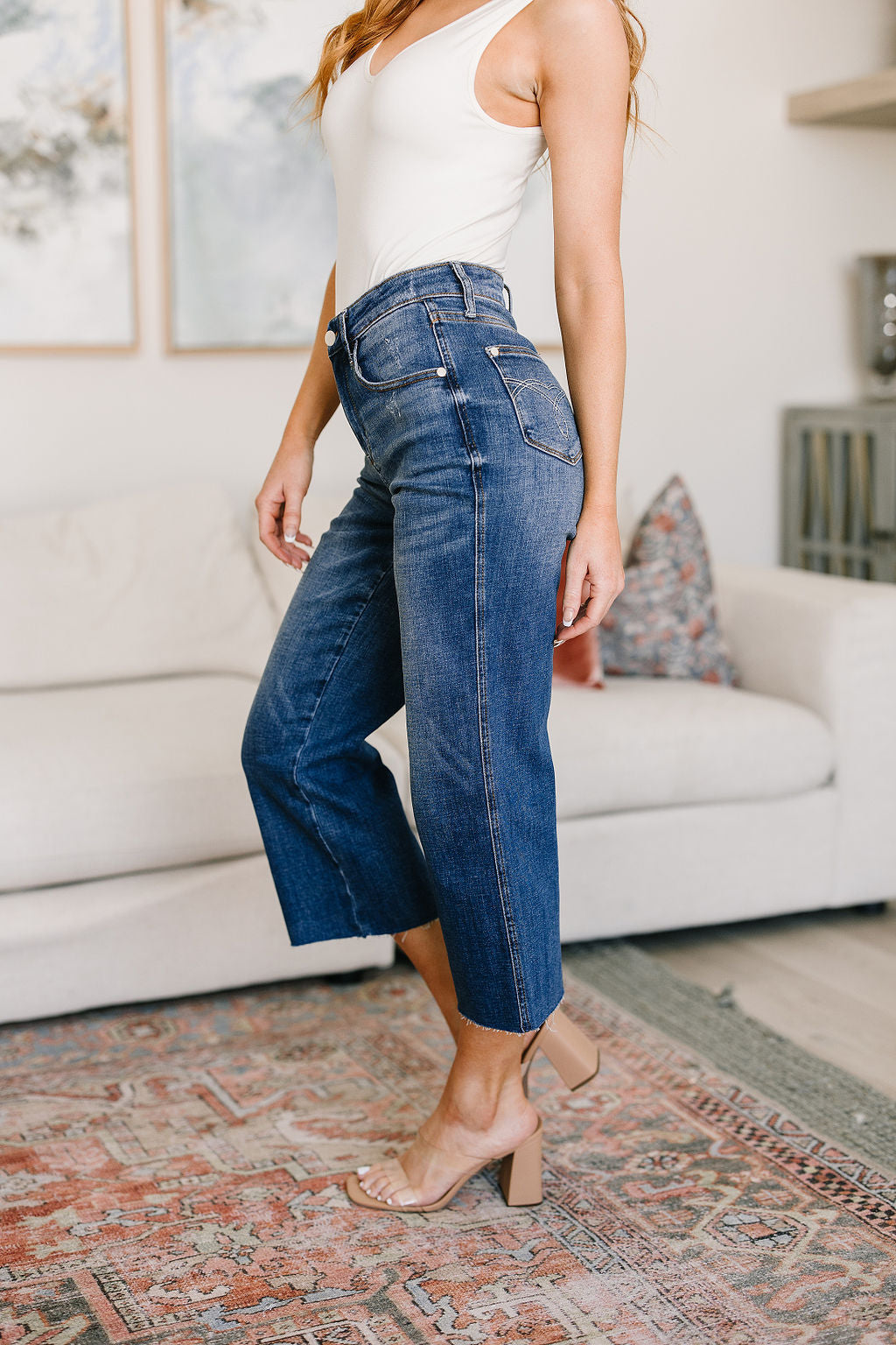 Judy Blue ~ Hayes High Rise Wide Leg Crop Jeans