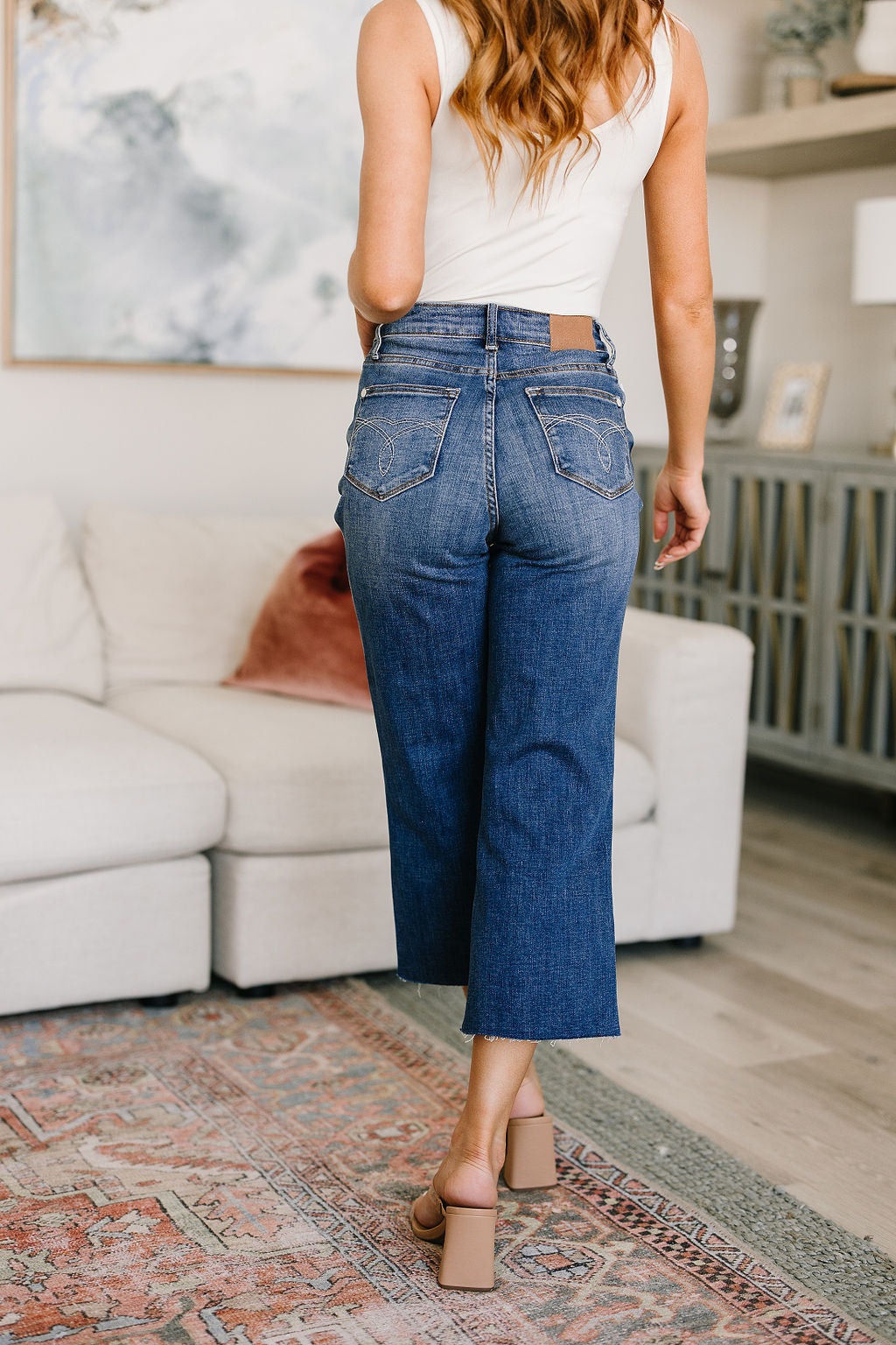 Judy Blue ~ Hayes High Rise Wide Leg Crop Jeans