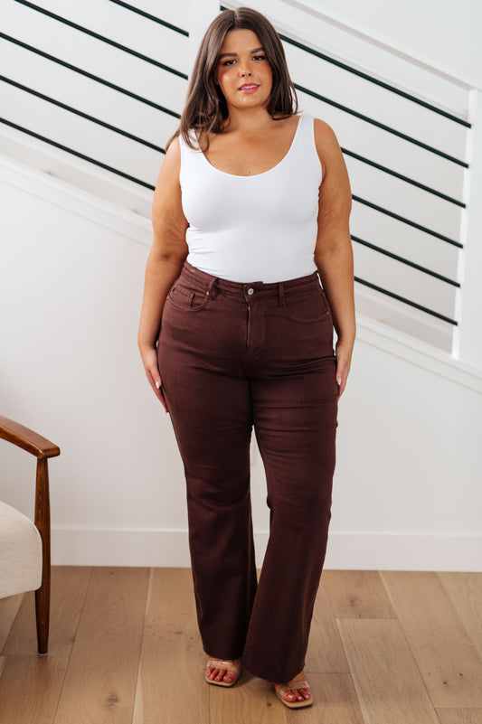 Judy Blue ~ Sienna High Rise Control Top Flare Jeans in Espresso