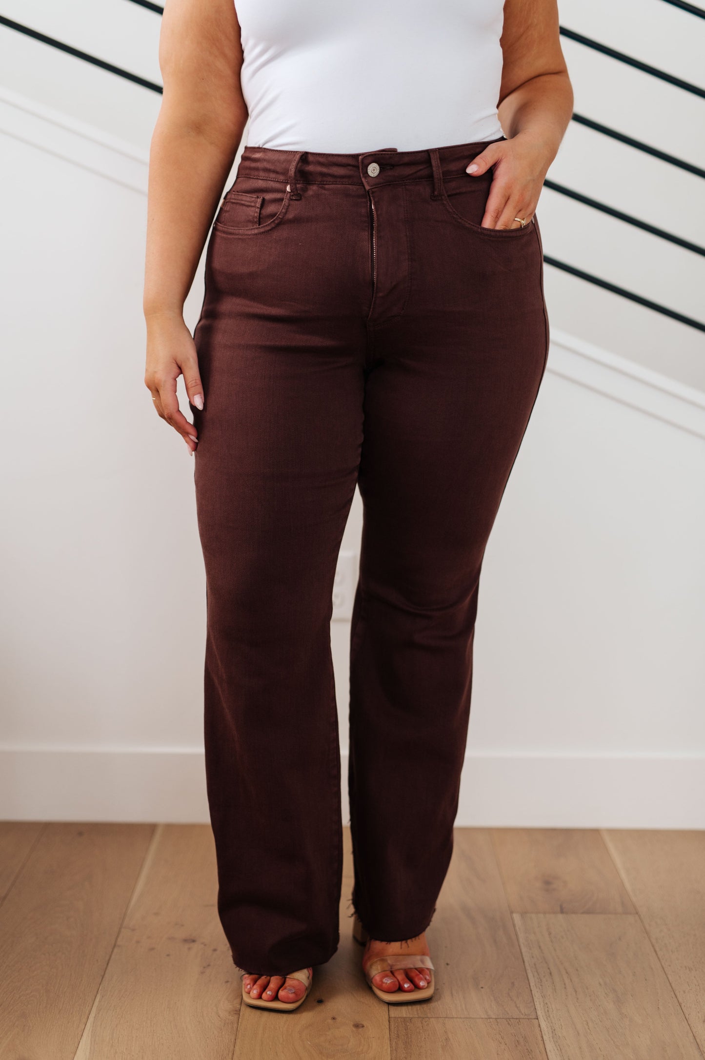 Judy Blue ~ Sienna High Rise Control Top Flare Jeans in Espresso