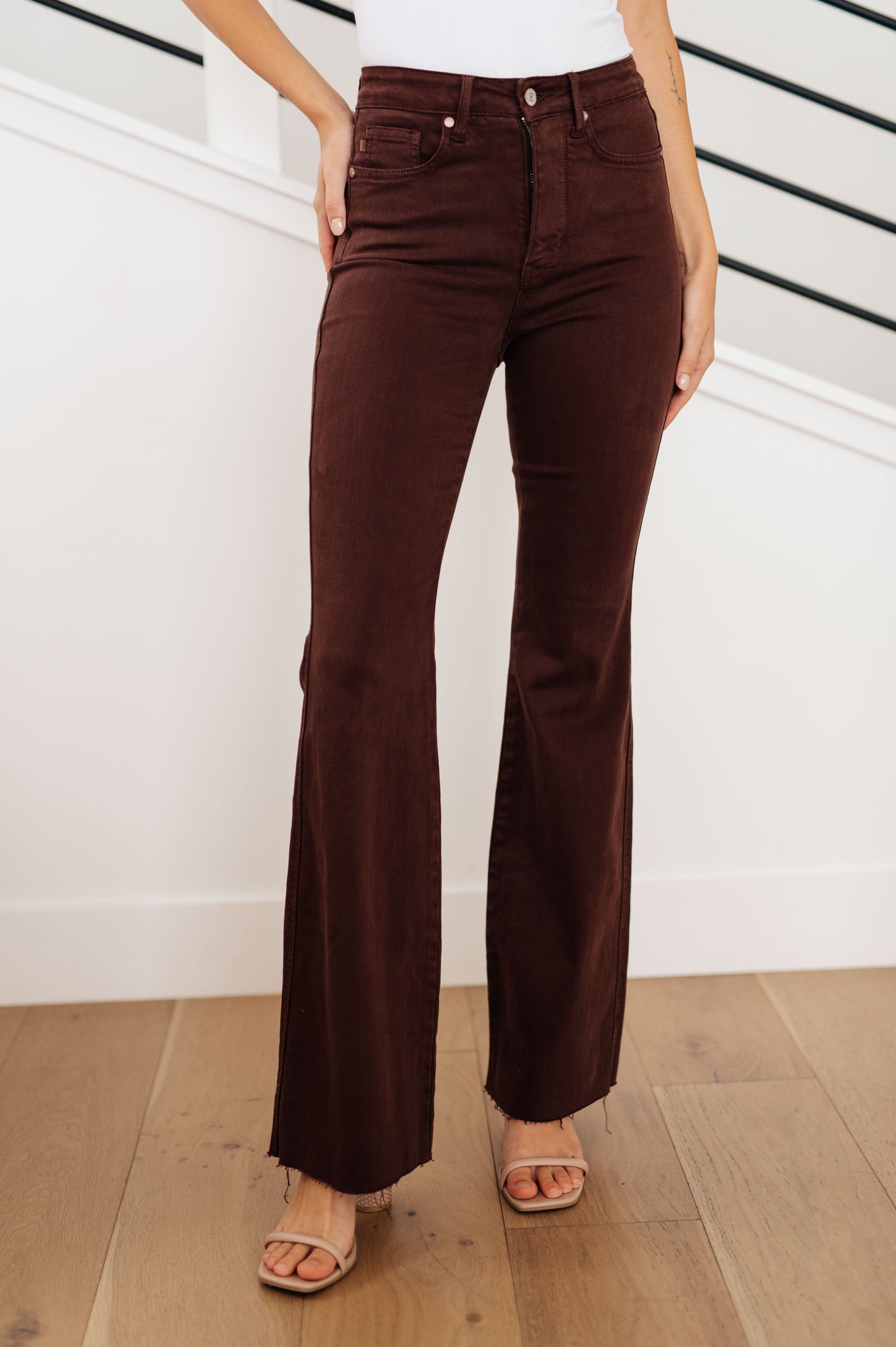 Judy Blue ~ Sienna High Rise Control Top Flare Jeans in Espresso