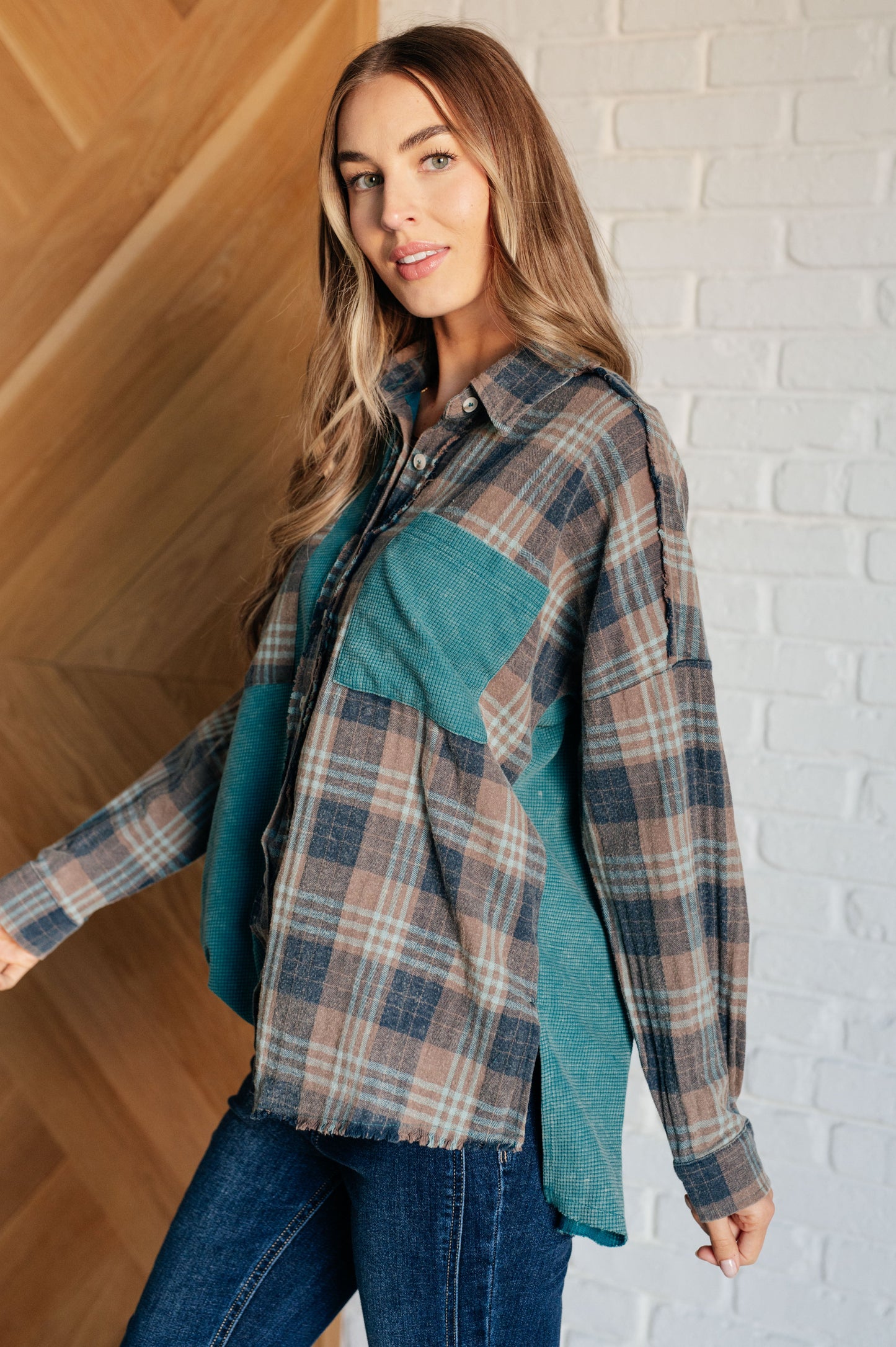 Tied for Time Thermal Plaid Button Up Shirt