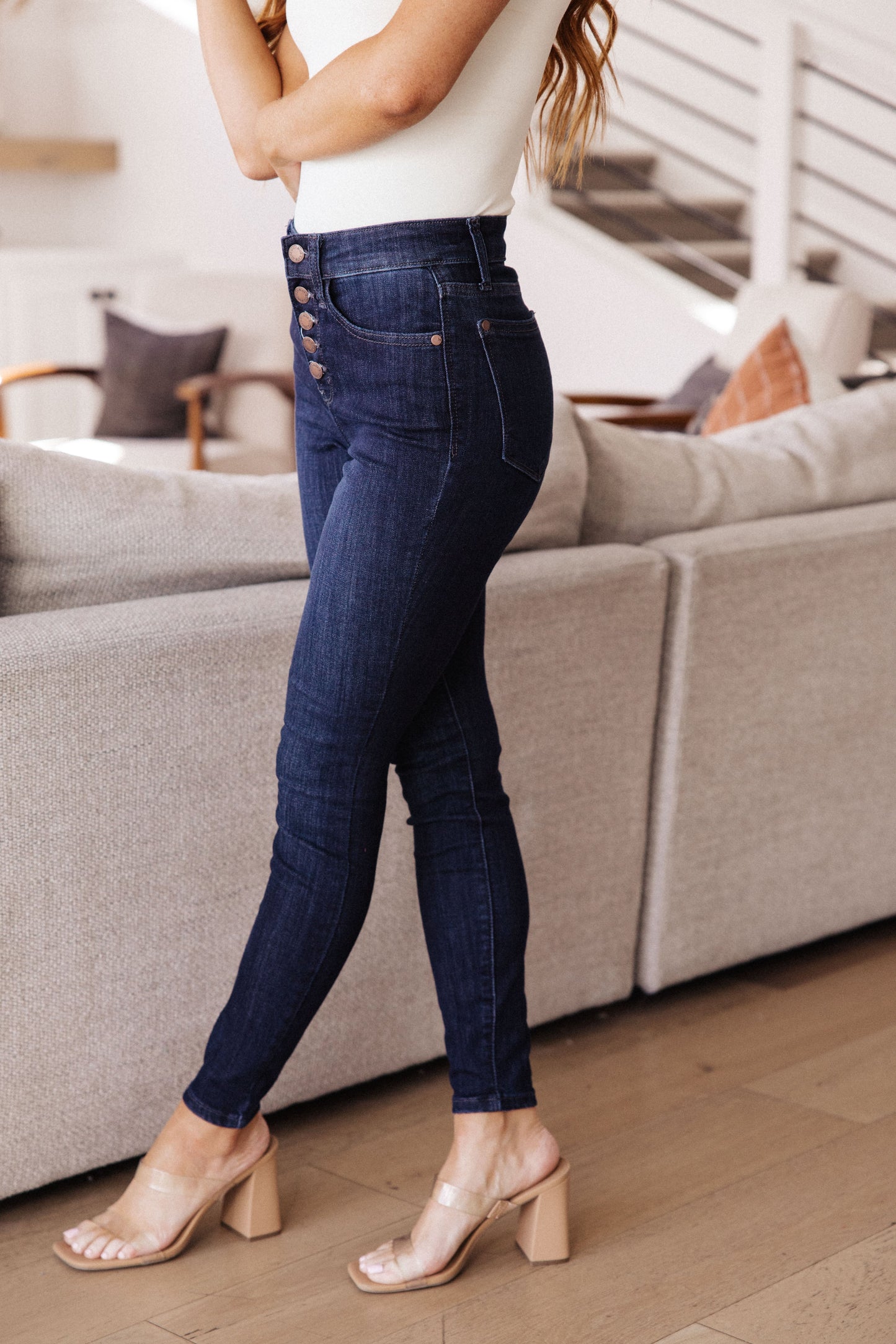 Judy Blue ~ Celecia High Waist Hand Sanded Resin Skinny Jeans