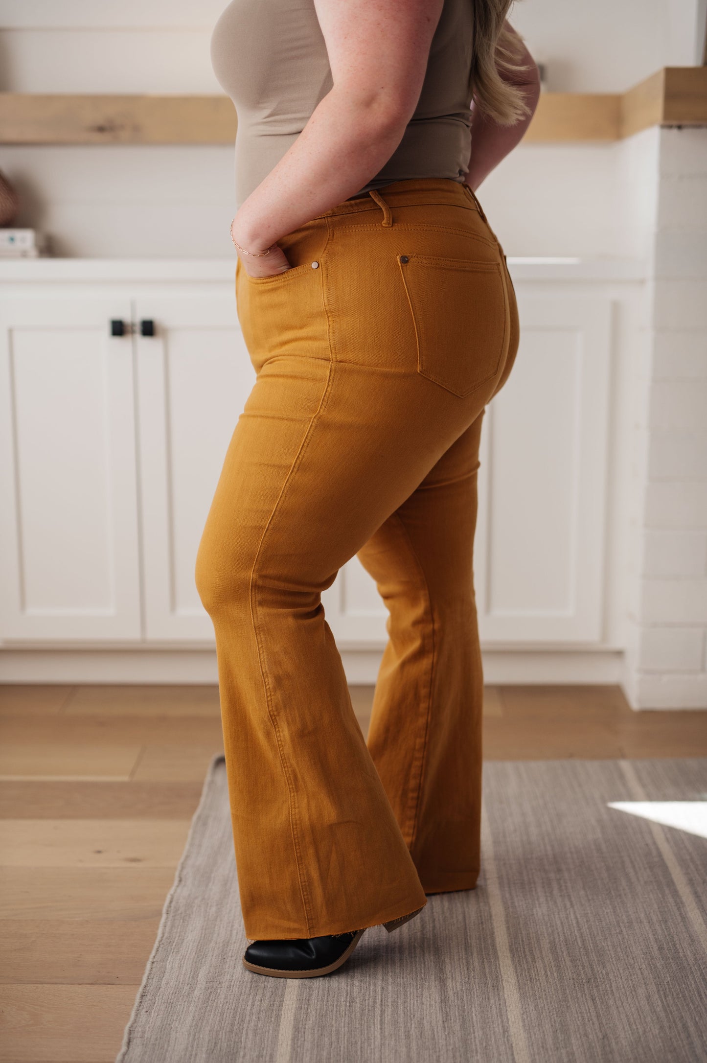 Judy Blue ~ Melinda High Rise Control Top Flare Jeans in Marigold