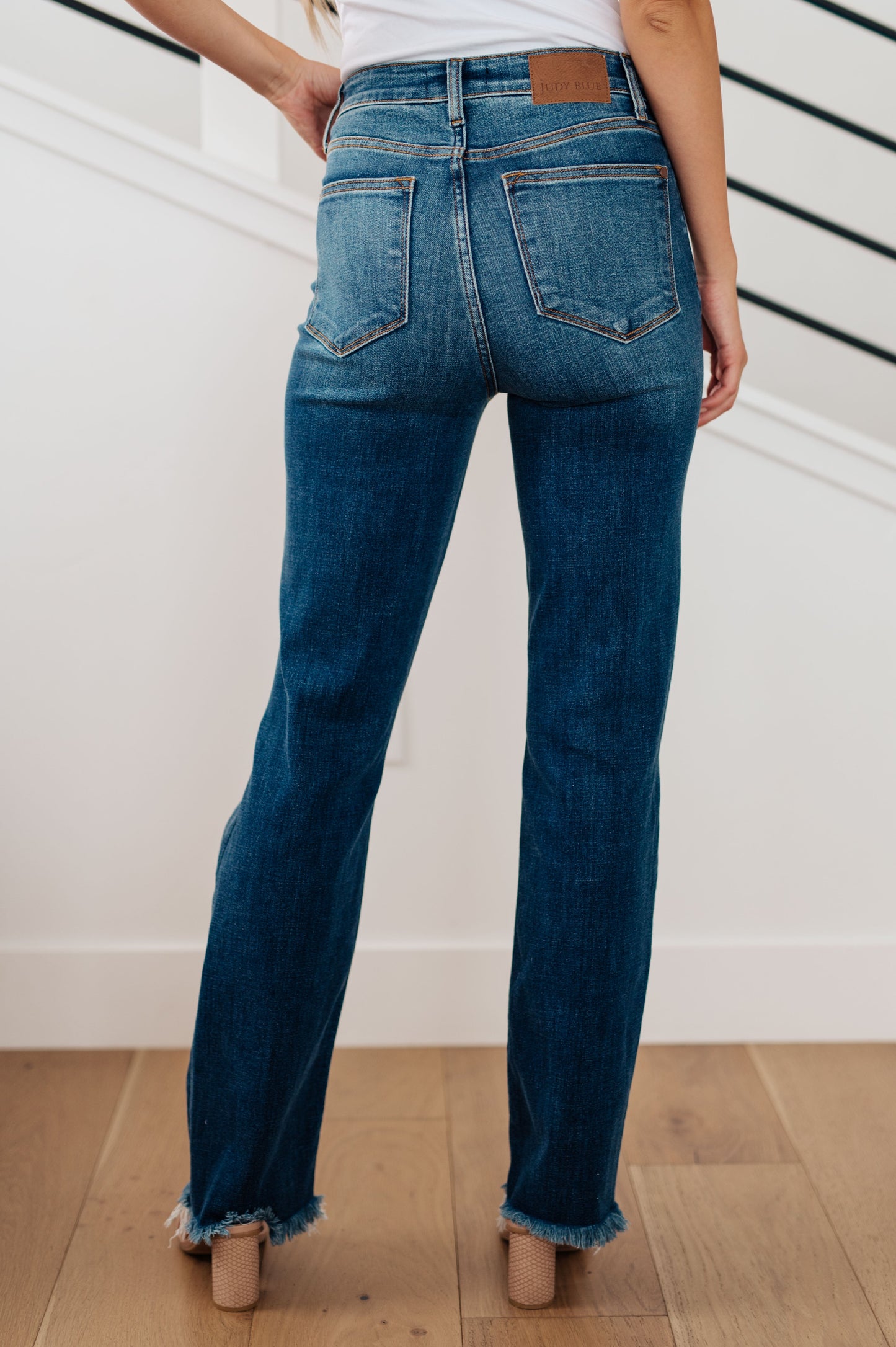 Judy Blue ~ Morgan High Rise Distressed Straight Jeans