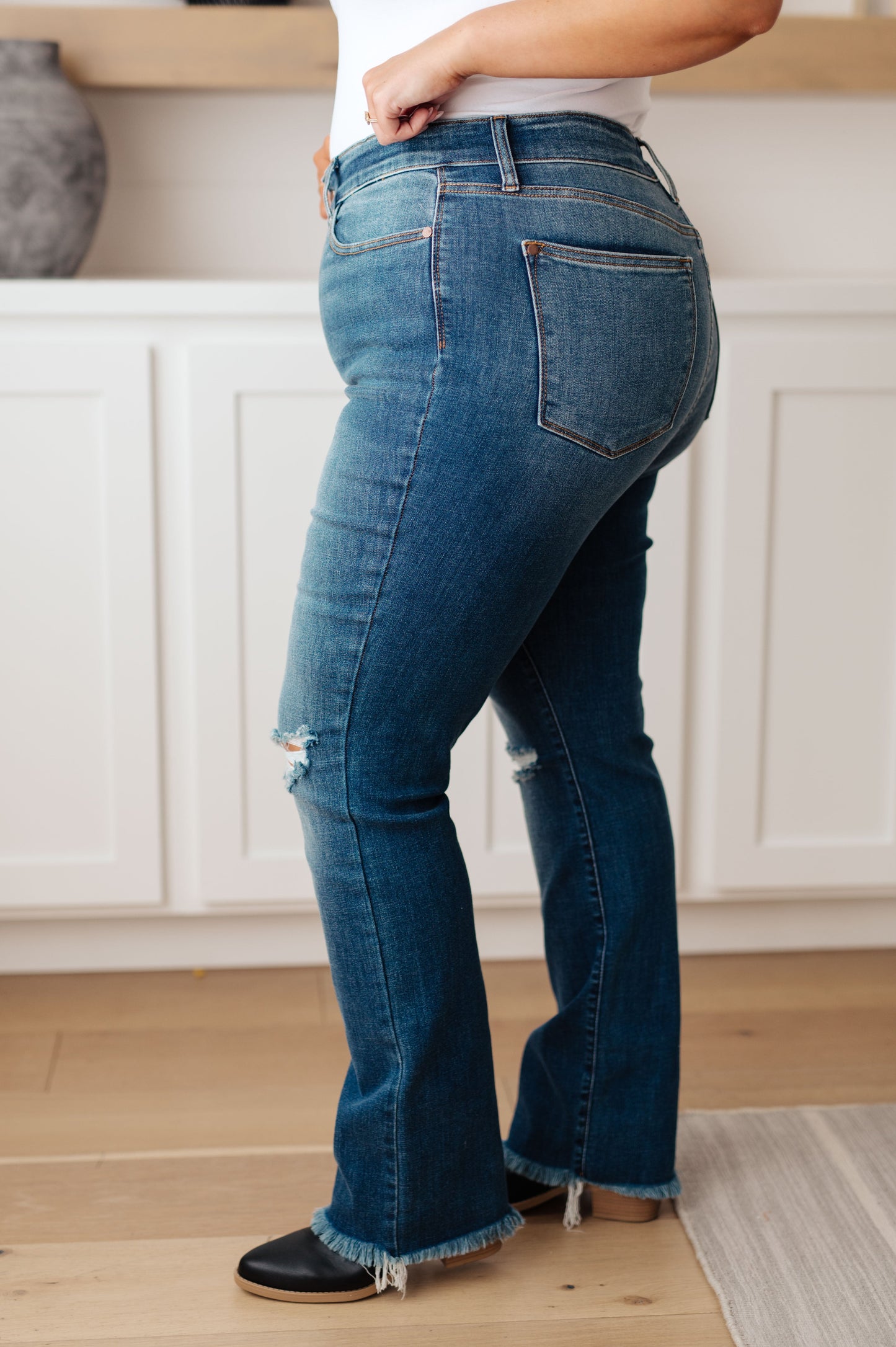 Judy Blue ~ Morgan High Rise Distressed Straight Jeans