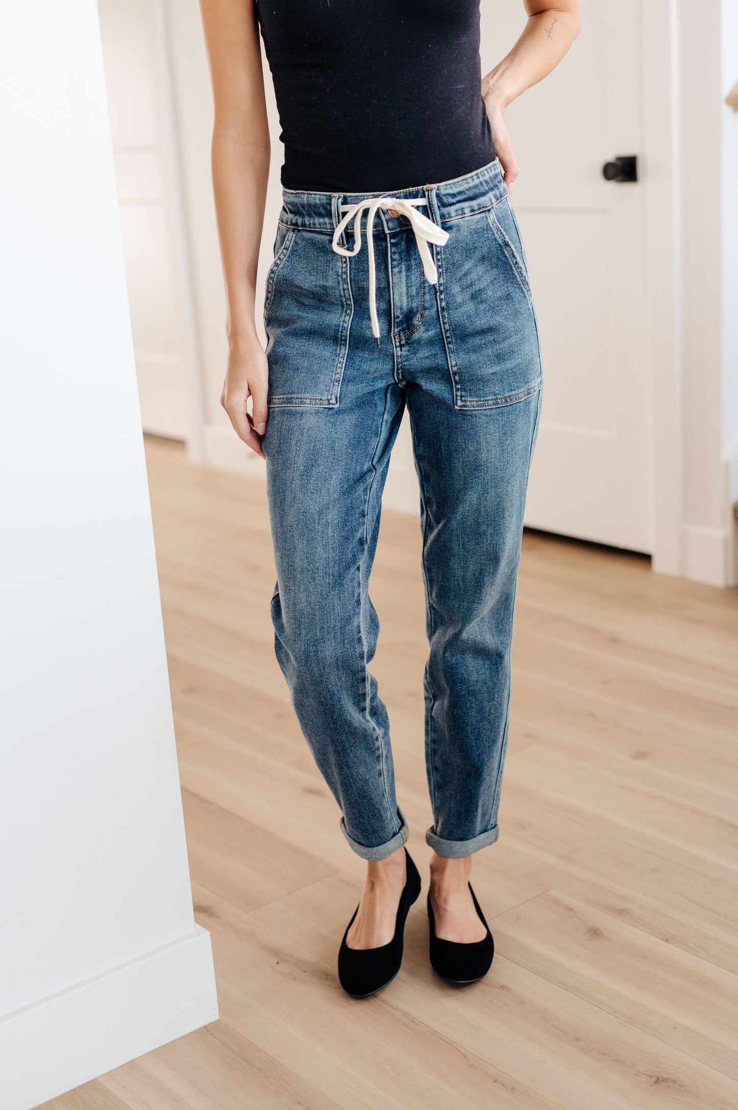 Judy Blue ~ Payton Pull On Denim Joggers in Medium Wash