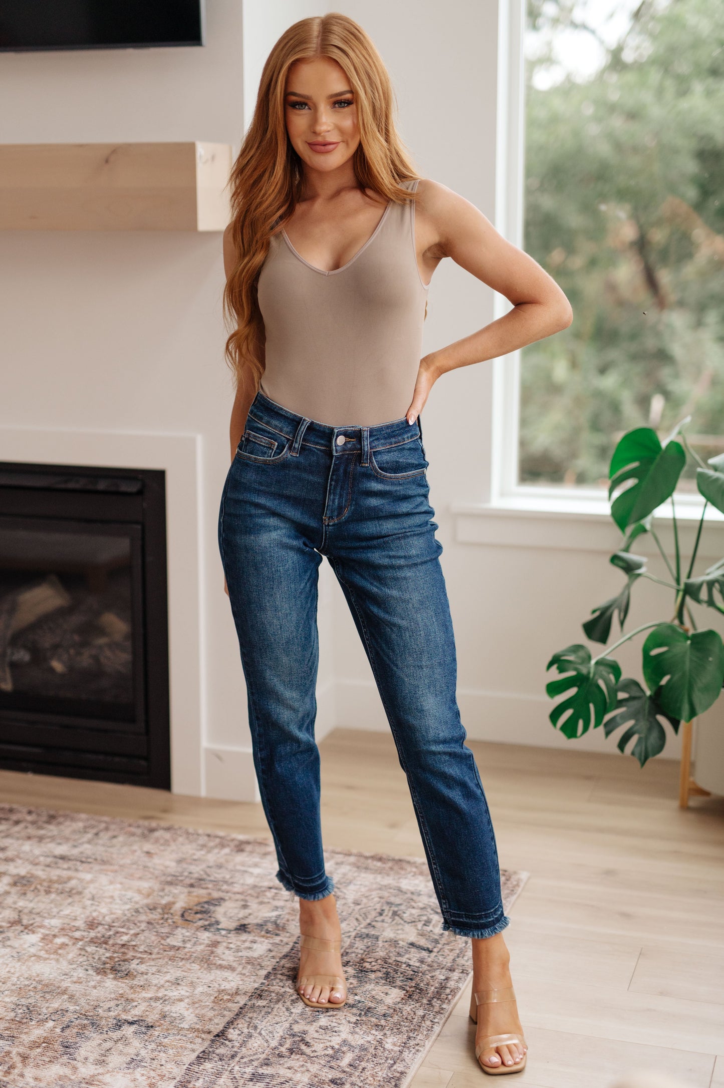 Judy Blue ~ Phillipa High Rise Release Hem Slim Jeans