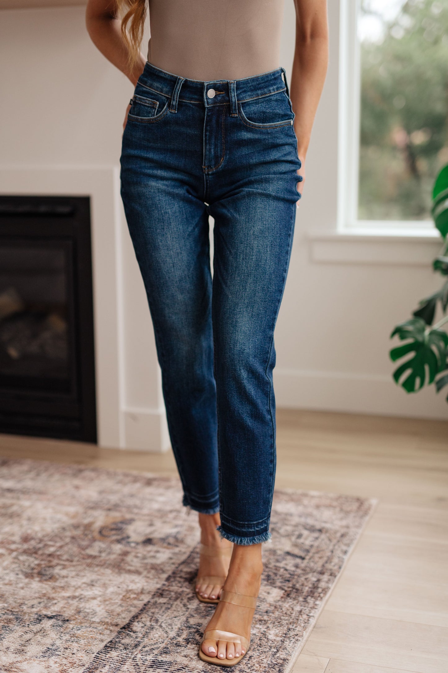 Judy Blue ~ Phillipa High Rise Release Hem Slim Jeans