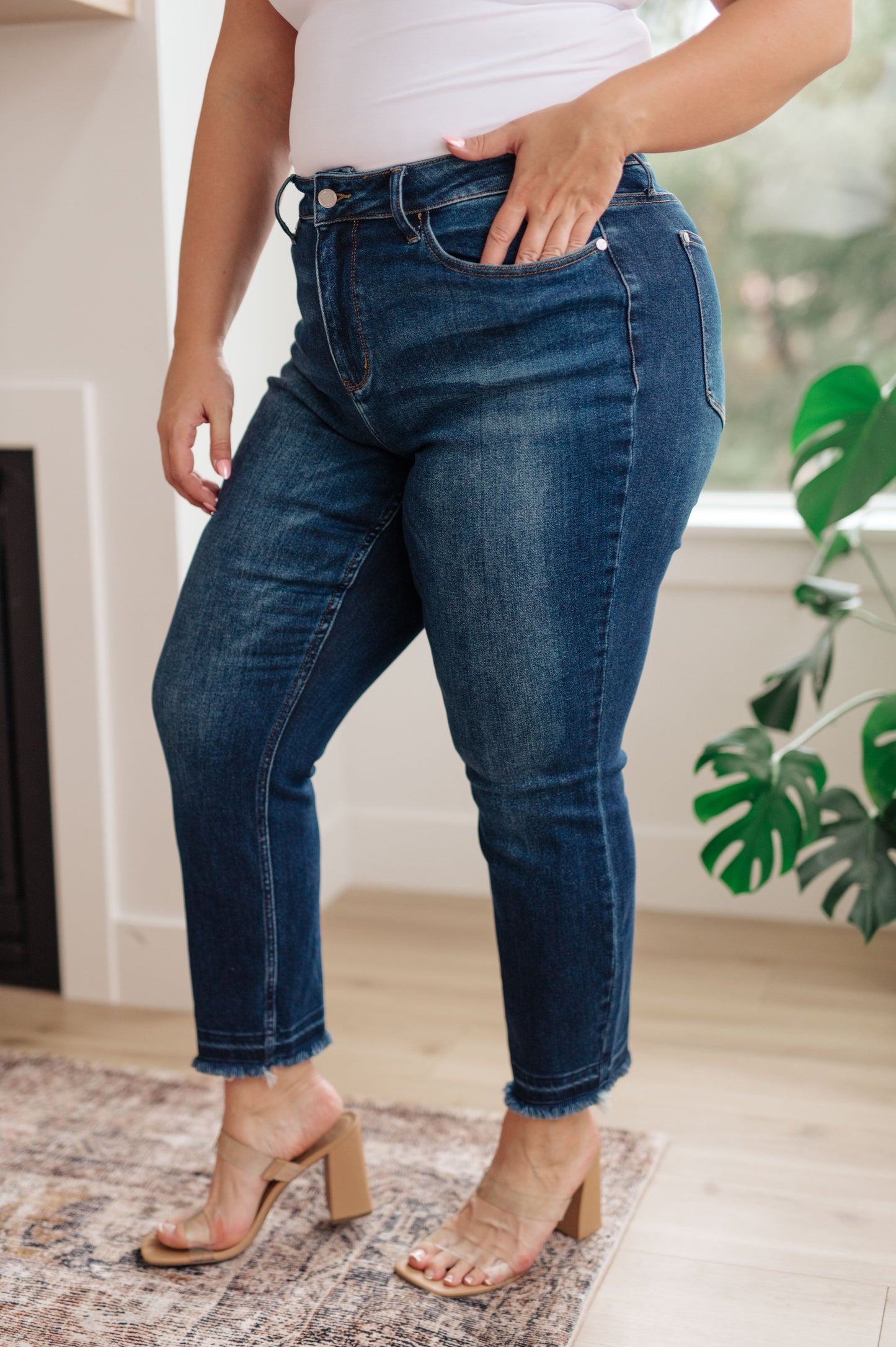 Judy Blue ~ Phillipa High Rise Release Hem Slim Jeans