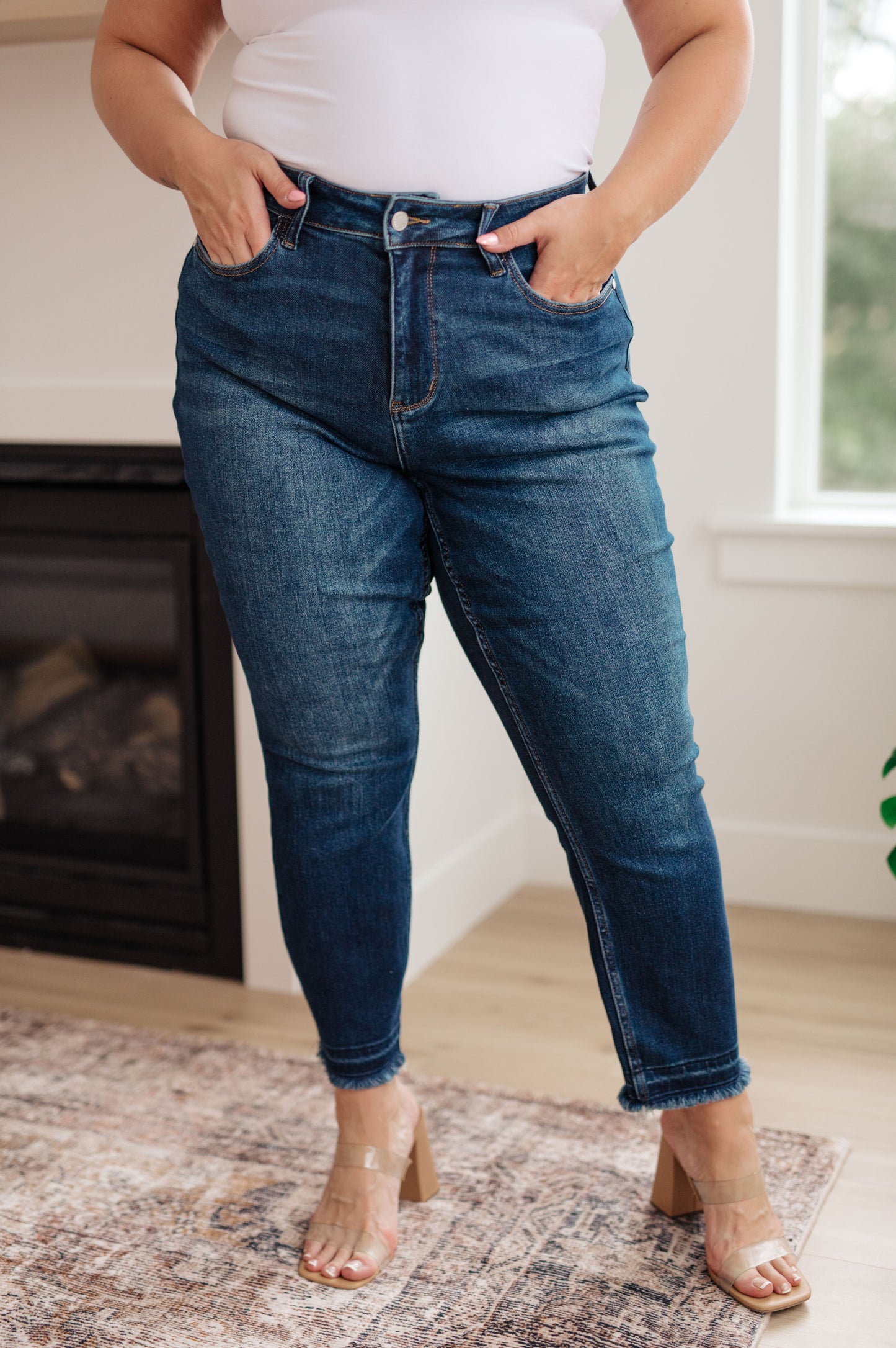 Judy Blue ~ Phillipa High Rise Release Hem Slim Jeans