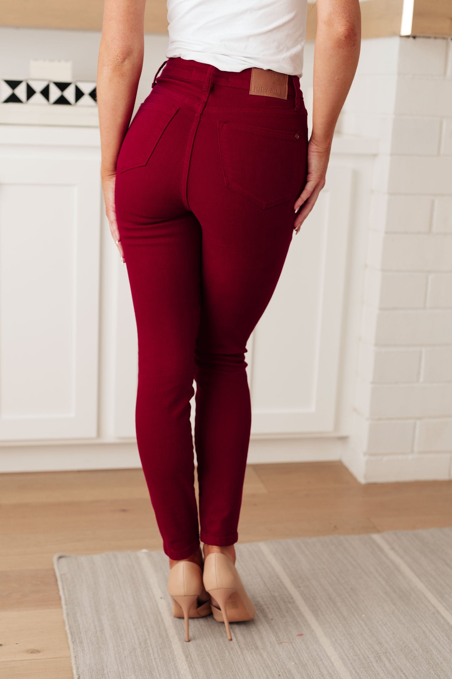 Judy Blue ~ Wanda High Rise Control Top Skinny Jeans Scarlet